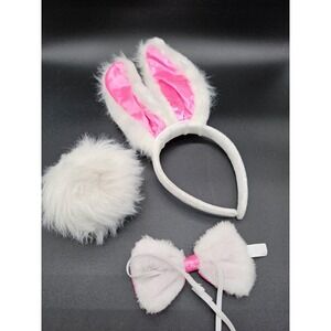 Bunny Ears Bowtie & Bunny Tail Halloween Costume Accessories Set Cosplay